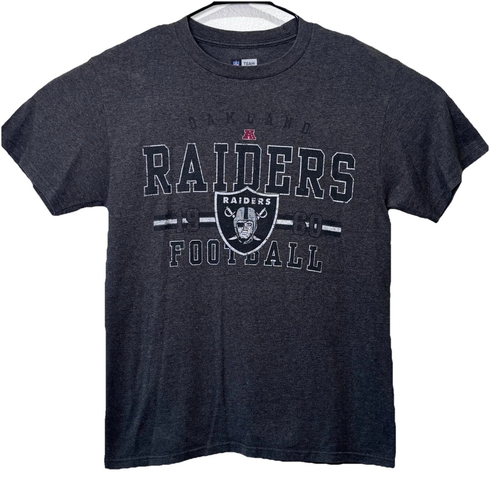 NFL Oakland Raiders T-Shirt Men's M Gray Football Graphic Short Sleeve